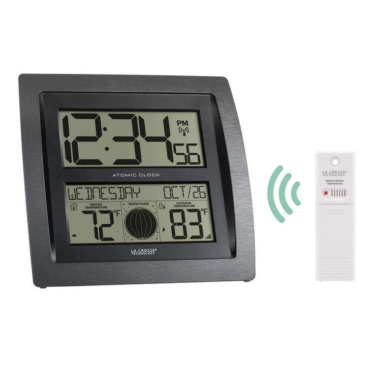 La Crosse Technology Curved Digital Atomic Wall Clock