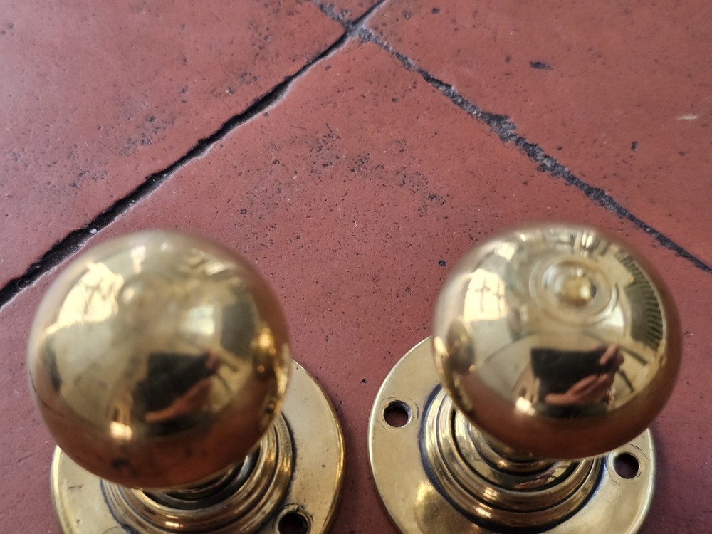 Antique original brass door knobs