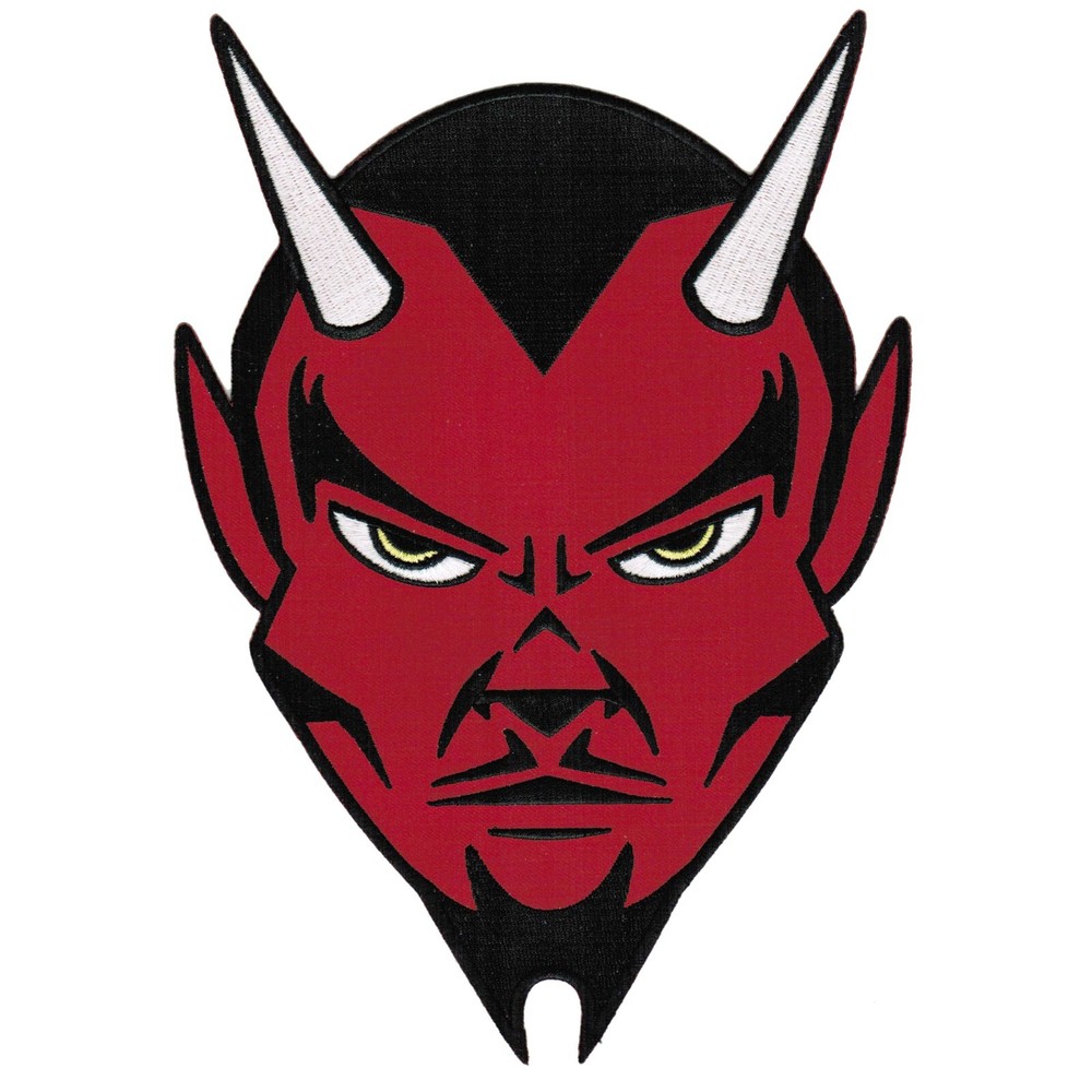 RED DEVIL EMBROIDERED IRON-ON PATCH 666 biker satan lucifer LARGE