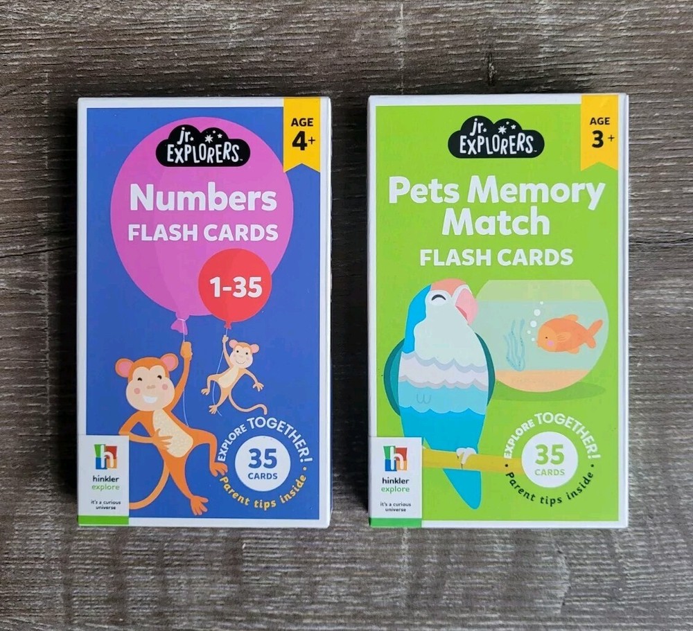 Jr. Explorer's Hinkler Flash Cards: Numbers & Pets Memory Match