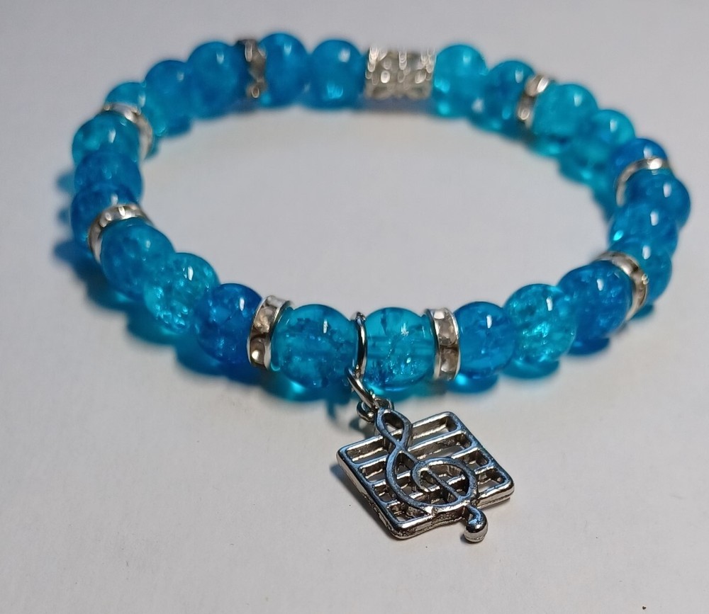 Dragonfly Blue Translucent Beaded Bracelet