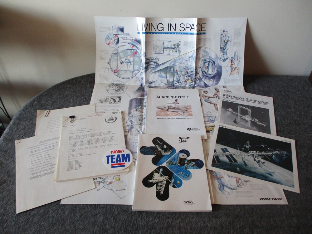 NASA SPACE SHUTTLE SPACE STATION EARLY DEVELOPMENT ORIGINAL PROJECT MEMOS POSTER