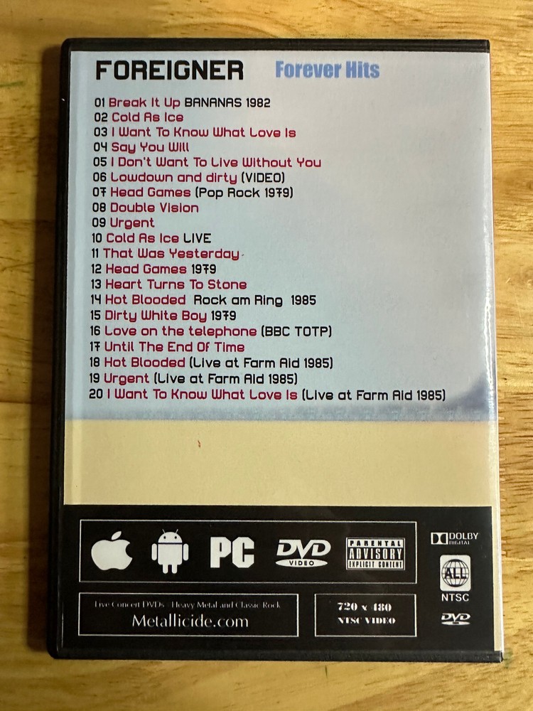 Foreigner - Forever Hits 1981 Live DVD Mick Jones