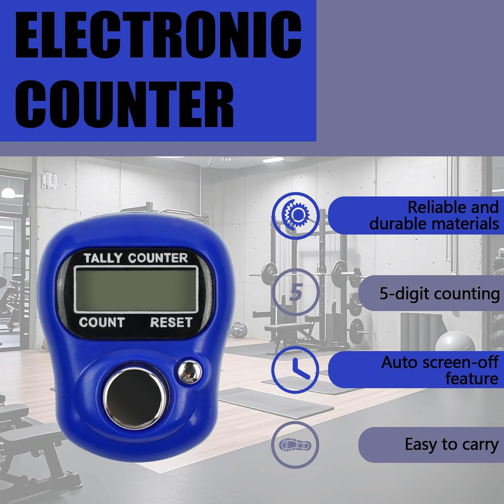 4Pc Digital Finger Tally Counter LCD 5 Digit Clicker Hand Ring Count Tool