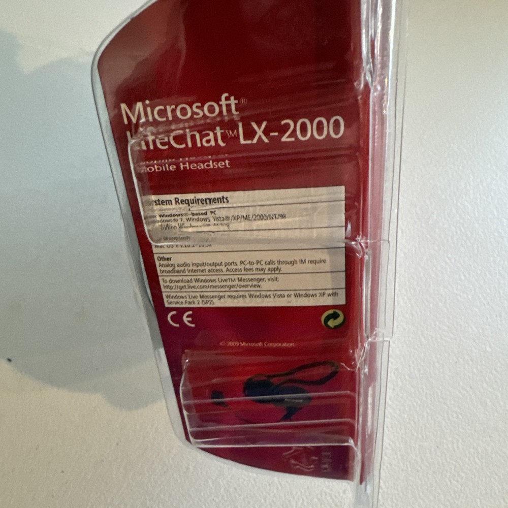 Microsoft Lifechat LX-2000 Compact Mobile Headset Foldable Microphone PC/MAC NIB