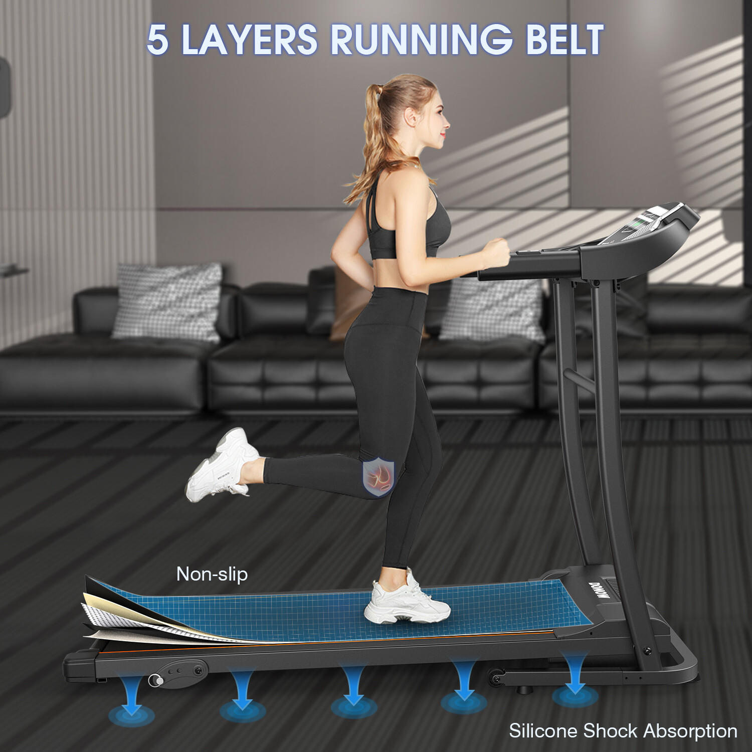 Treadmill with Incline, 3.0HP Foldable Treadmill for Home Office Small Space Por