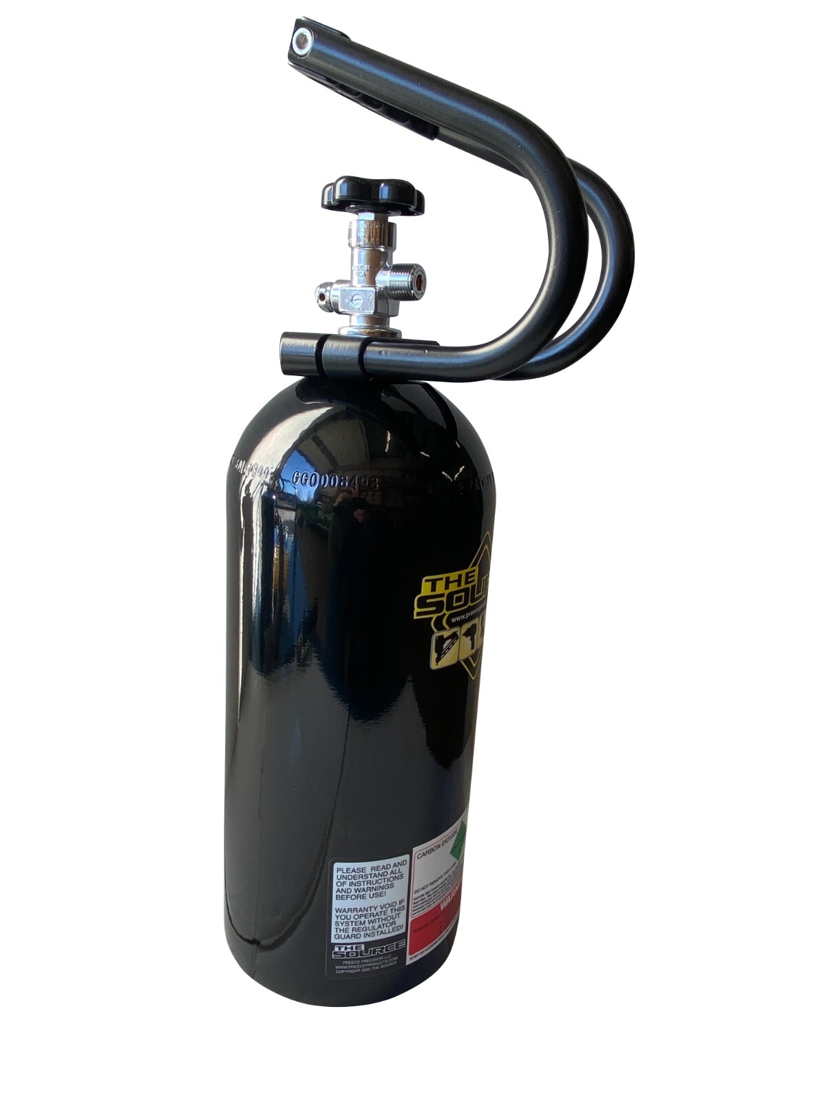 10 lb CO2 Aluminum Carbon Dioxide Tank Cylinder, Handle and Black Powder Coat