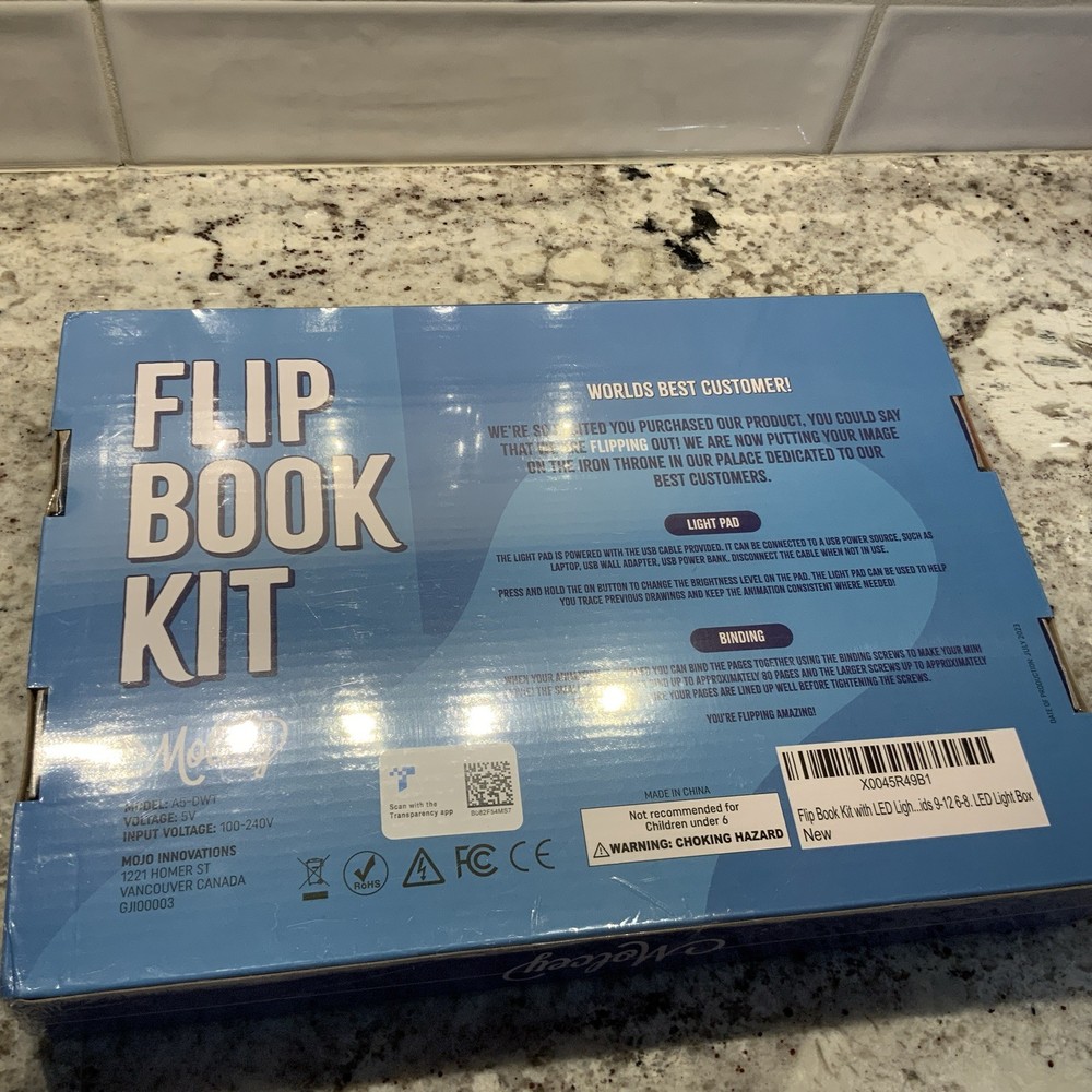 Flip Book Kit with LED Light Pad. Includes Flipbook Kit Starter Animation