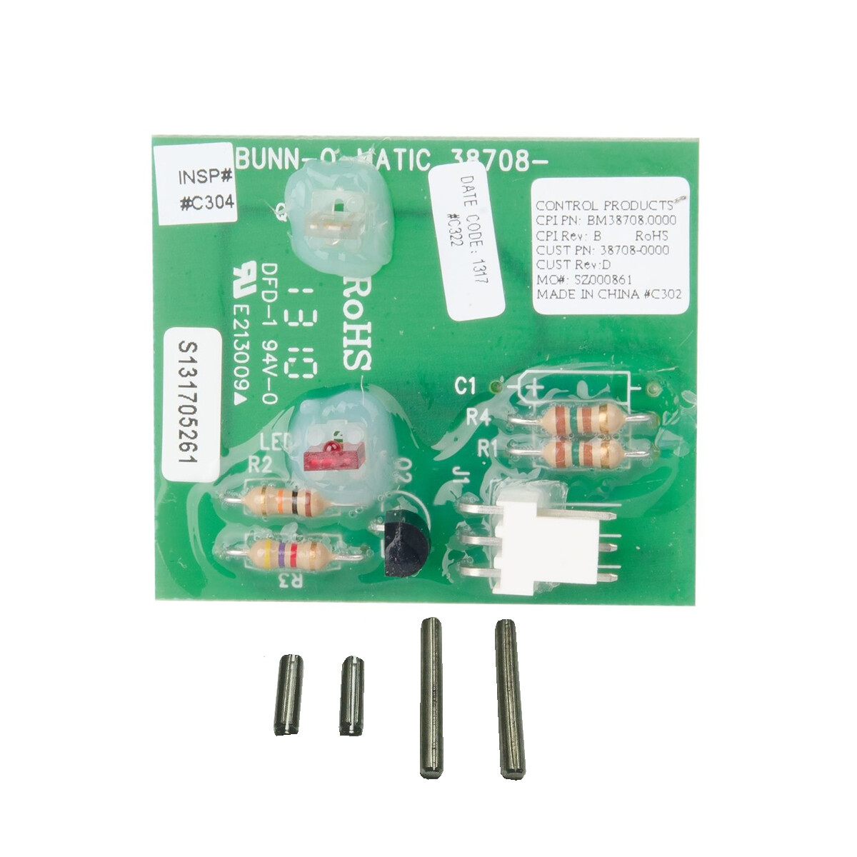 BUNN Parts Kit, Toque Position Sensor Board & Shaft Asmbl Split Pins 2 pins 011