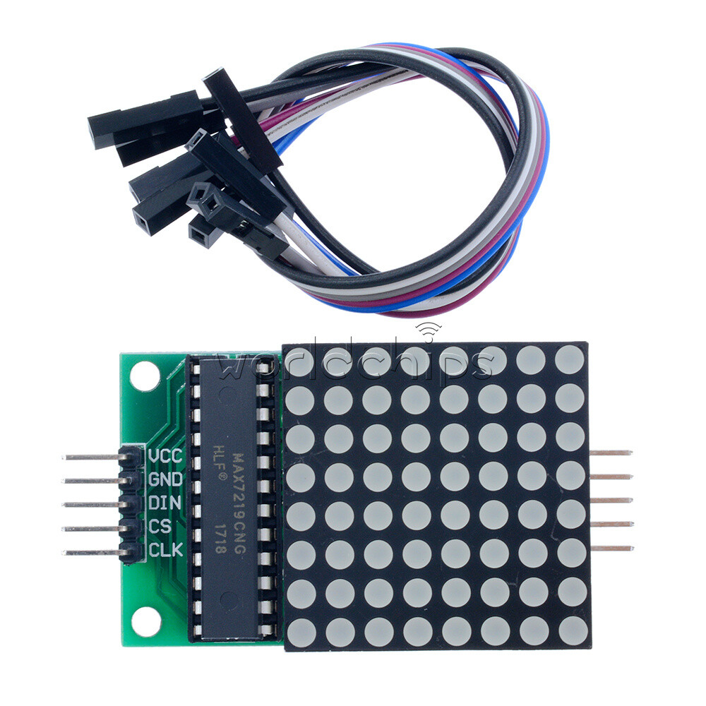 10PCS MAX7219 Red LED Dot Matrix Module Drive 8x8 Common Cathode Lattice + Cable