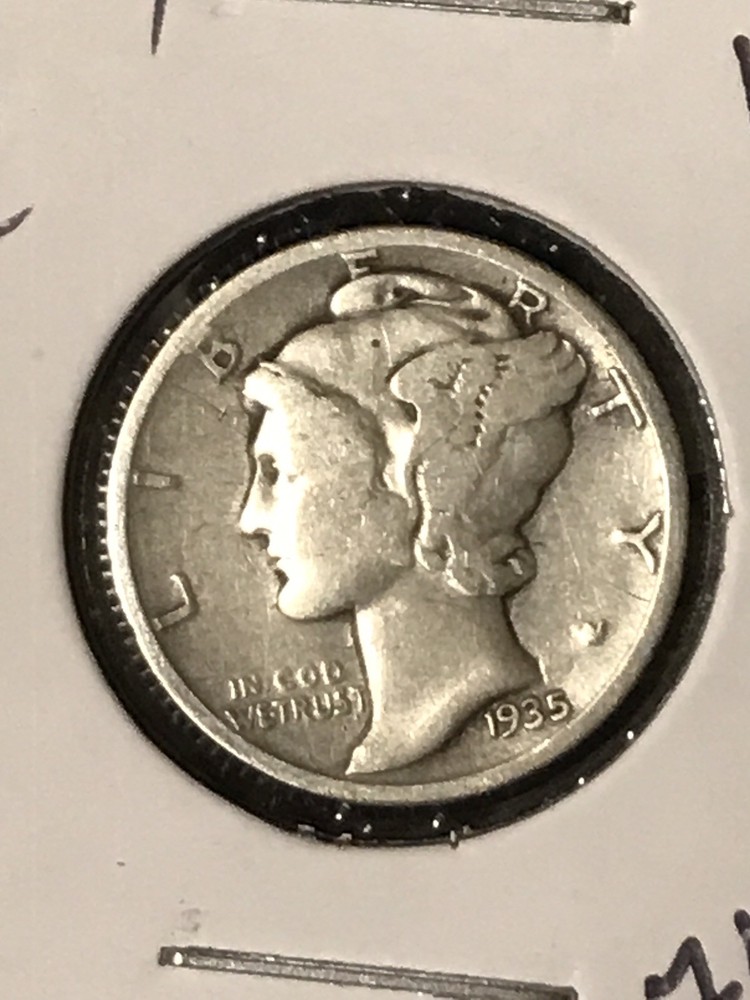 1935 Mercury Dime VG+