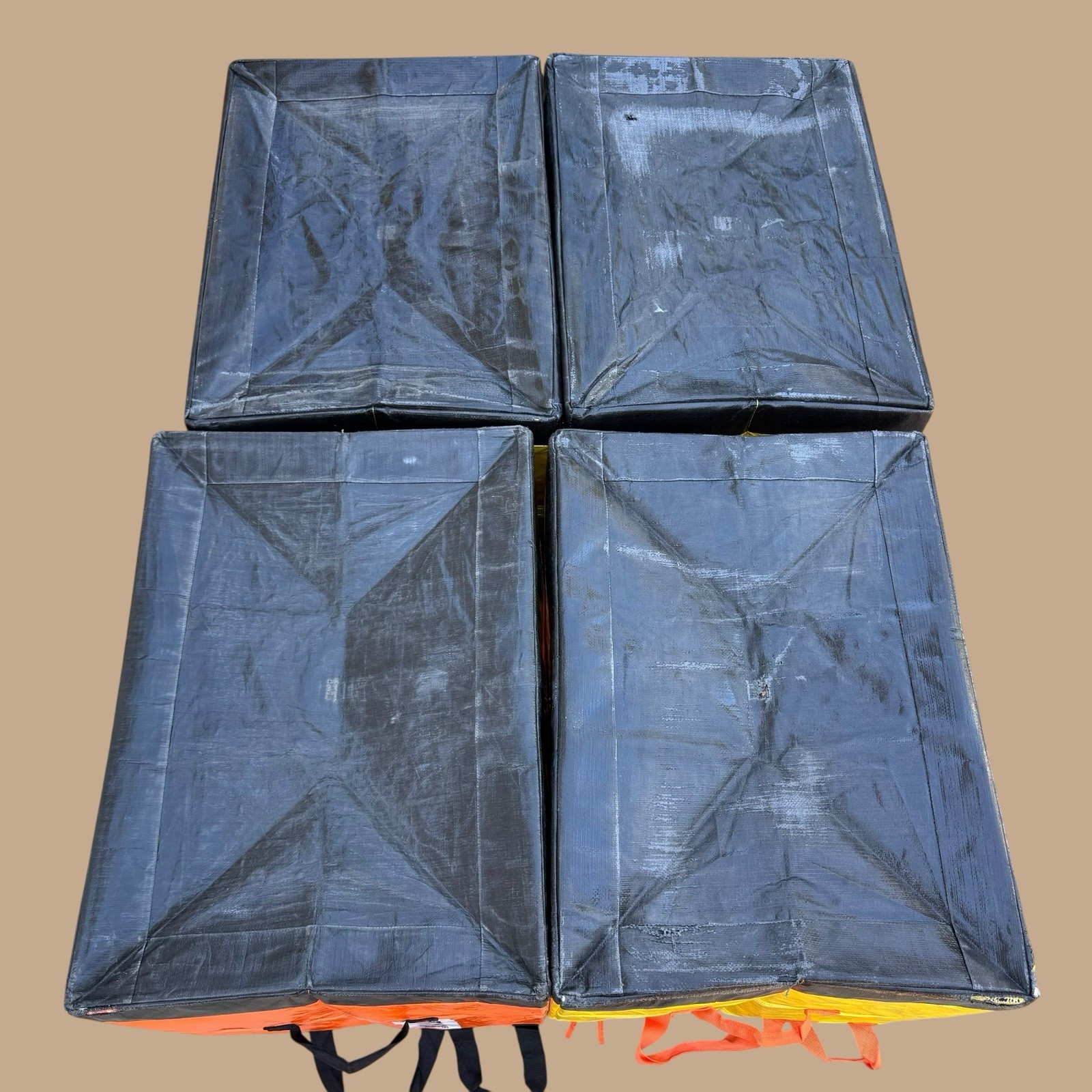 (12) AMAZON COURIER HEAVY DUTY DELIVERY STORAGE BAGS 28x24x20 LOT OF 12 TOTES