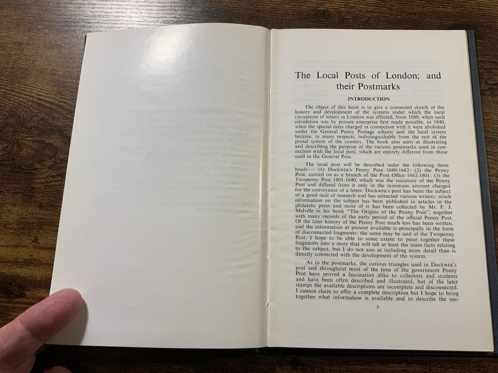 The Local Posts Of London 1680-1840 By G Brunel Hardback Postal History Book