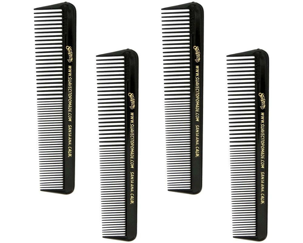 Suavecito Black Classic Comb 4 Pack
