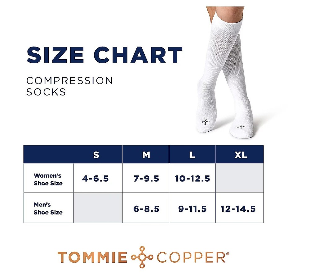 Tommie Copper 4 Pack Cozy Fit Compression WOTC Socks - Basic Medium