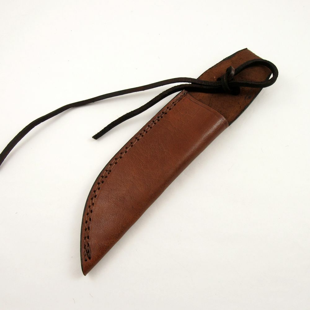 Knife Sheath Leather Belt Fixed-Blade Brown 10" - Fits Blade up to 5.5" x 1.25"