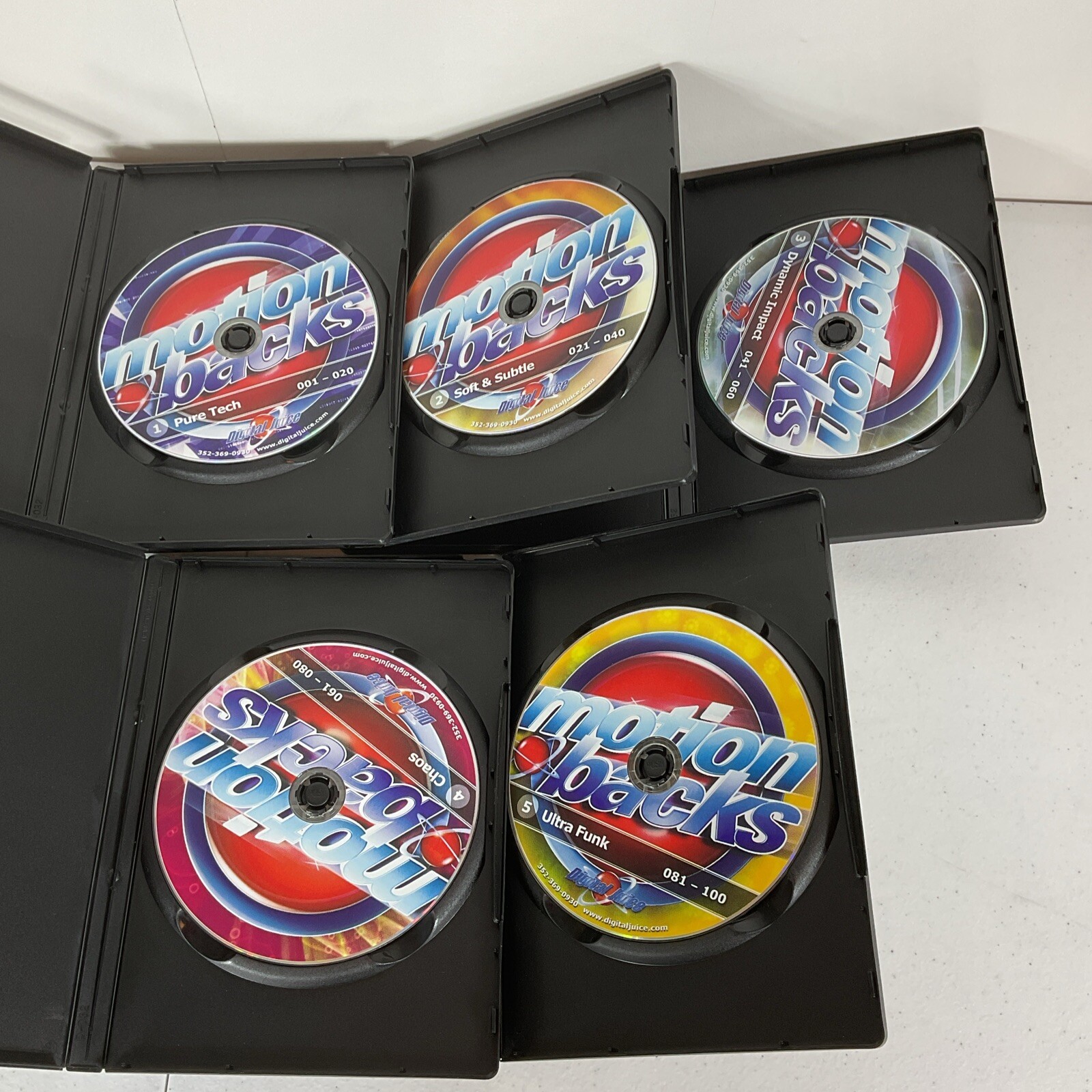 MotionBacks 1 2 3 4 5 by Digital Juice - Pure Tech Set of 5 DVDs Boxed Set