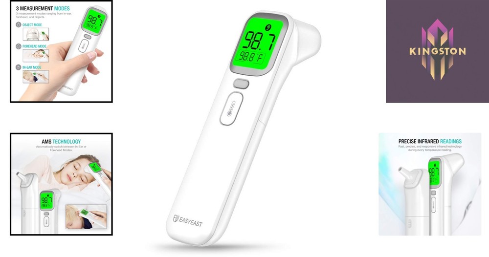 Touchless Infrared Forehead Thermometer with 3 Modes - Quick & Safe Readings