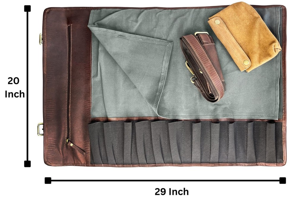 Rustic Town Genuine Leather Chef Knife Roll All Purpose Chef Roll