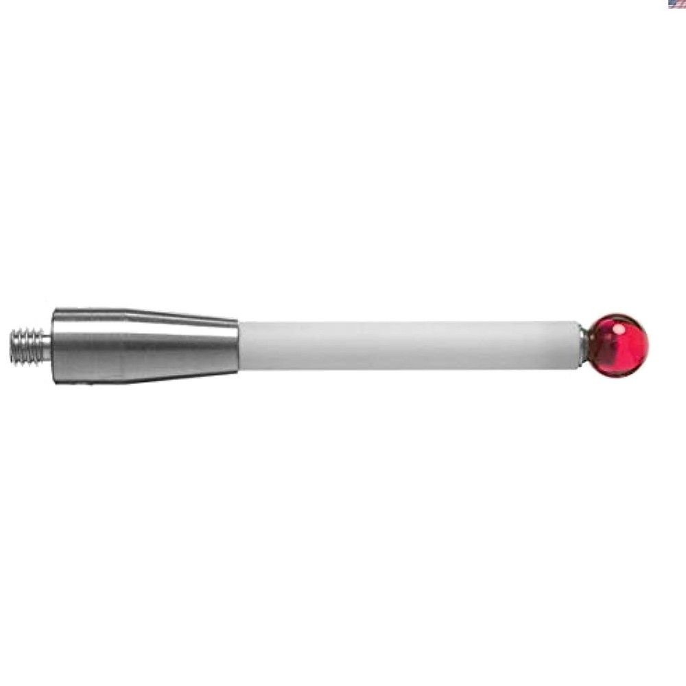 M4 Threaded CMM Probe Stylus with 6mm Ruby Ball Tip - 50mm Long Precision Tool
