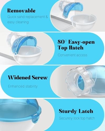 Hamster Sand Bath Container, Removable Hamster Dust Bath & Bathroom, Multi