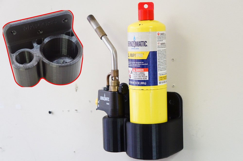Wall Mount Holder Bracket for Map Pro Propane Gas Bottle & Torch For Benzomatic
