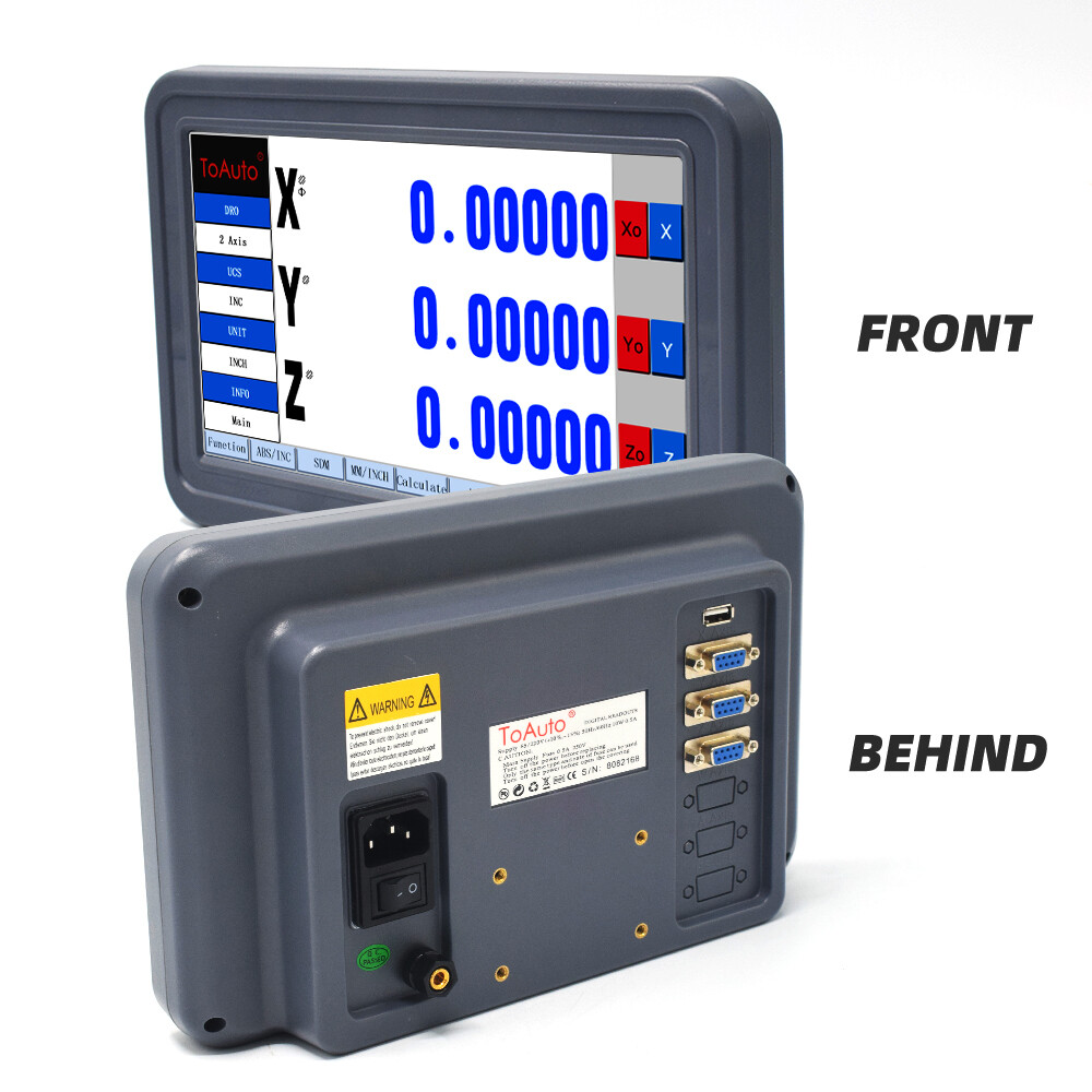 3 Axis Dro Digital Readout LCD Touch Screen Encoder+3PCS Linear Glass Scale Kit