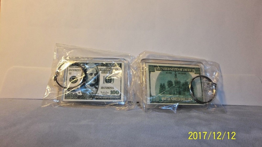 Benjamin Franklin $100 Bill Key Chain