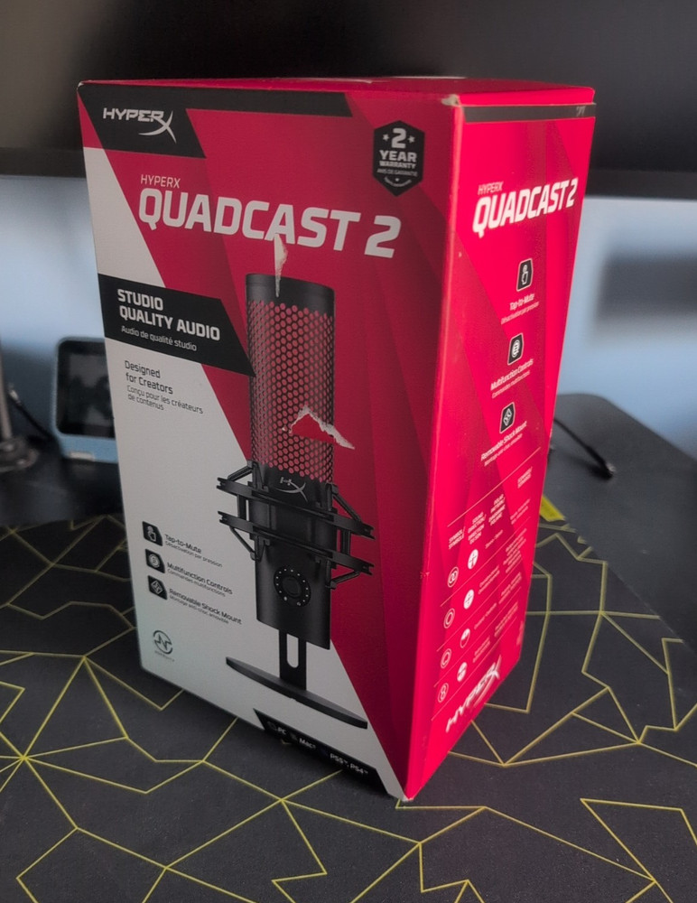 HyperX Quadcast 2 Microphone Black W/Removable Shock Mount