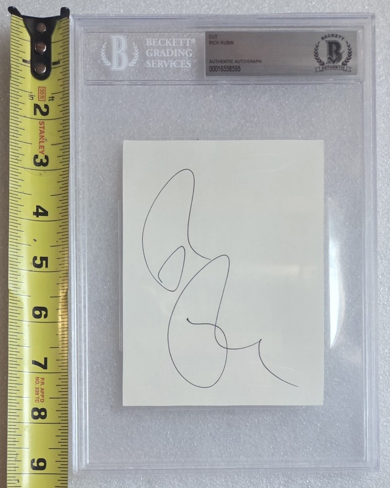 RICK RUBIN SIGNED BECKETT BAS COA AUTOGRAPHED SLABBED SLAB PRODUCER DEF JAM
