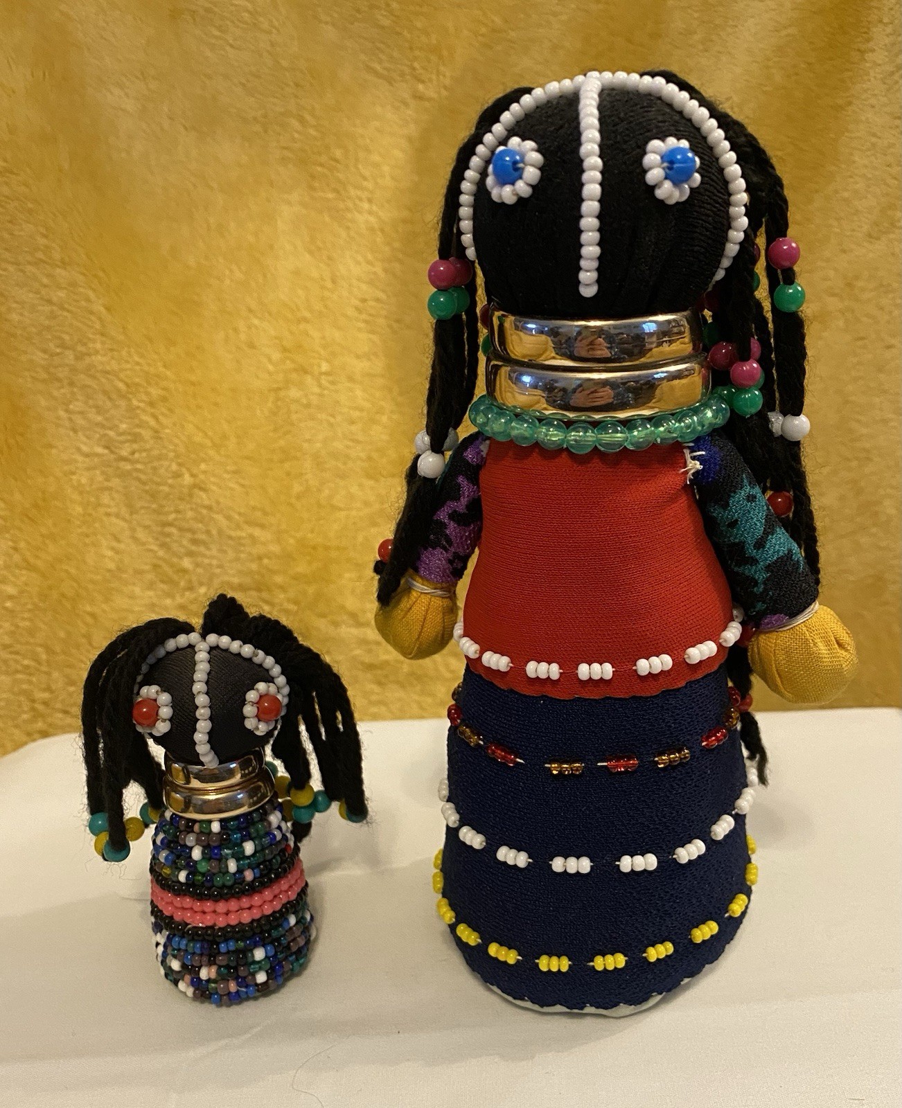 NDEBELE Handmade African Mother & Child Beaded Fertility Ceremonial Dolls
