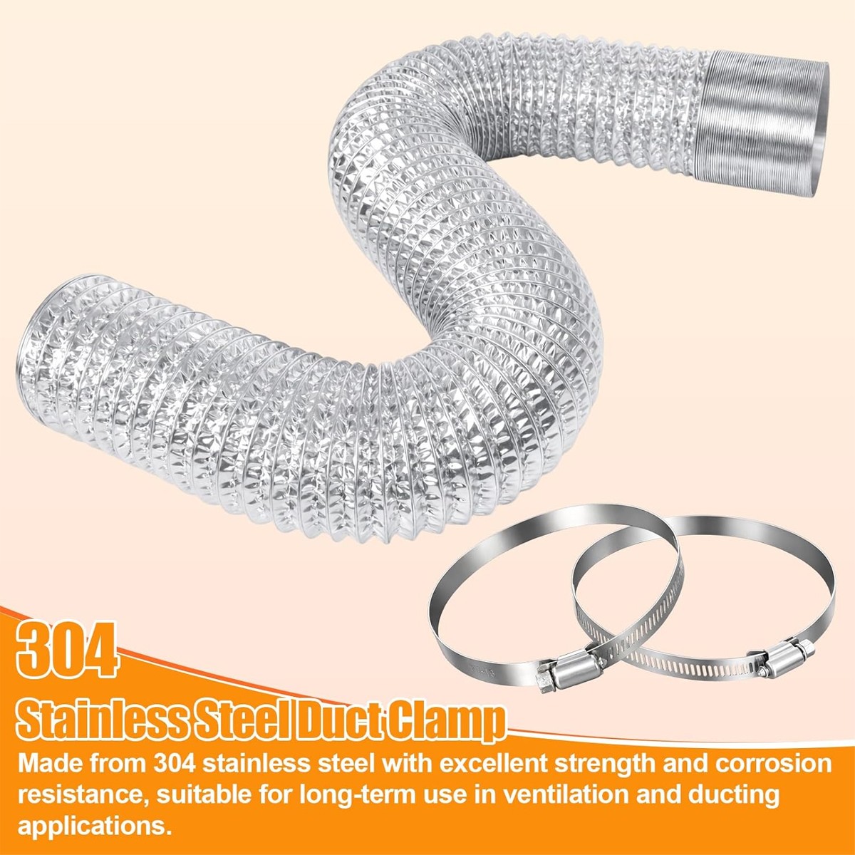 4in 10FT Dryer Vent Hose Flexible Air Ducting for Clothes Dryer Grow Exhaust Fan