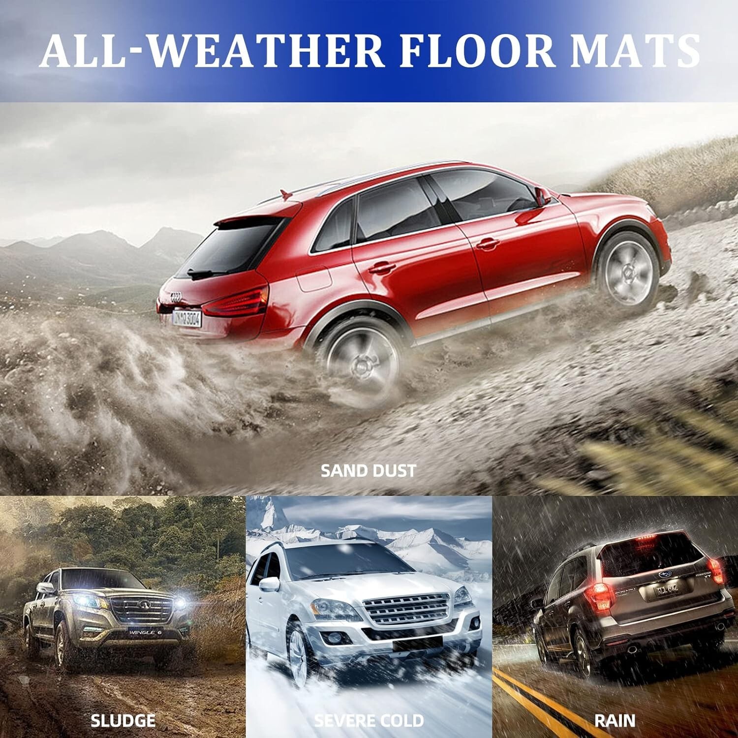 Floor Mats For 2011-23 Dodge Charger RWD/Chrysler 300 RWD Liner Front & Rear