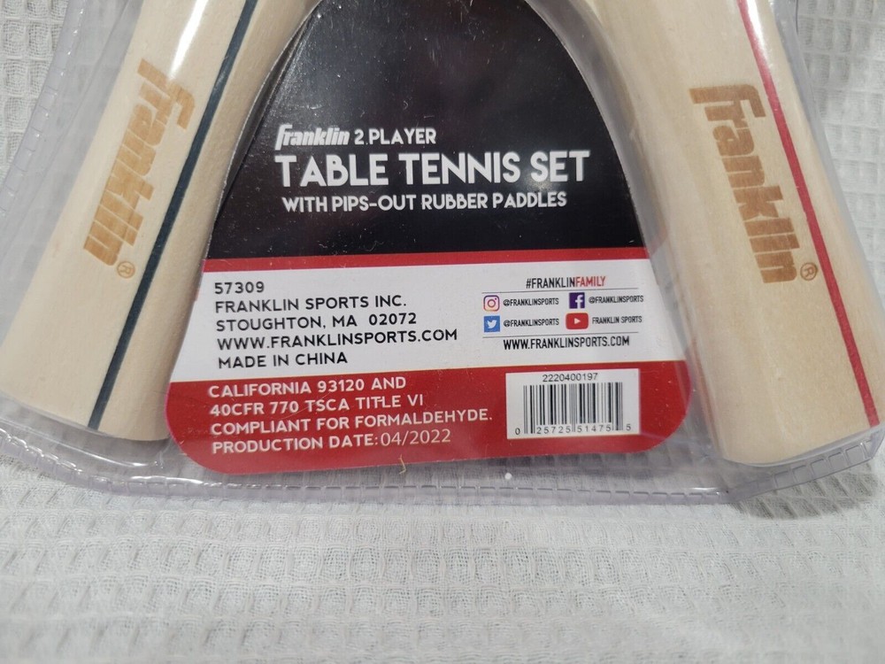 Franklin paddles table tennis set