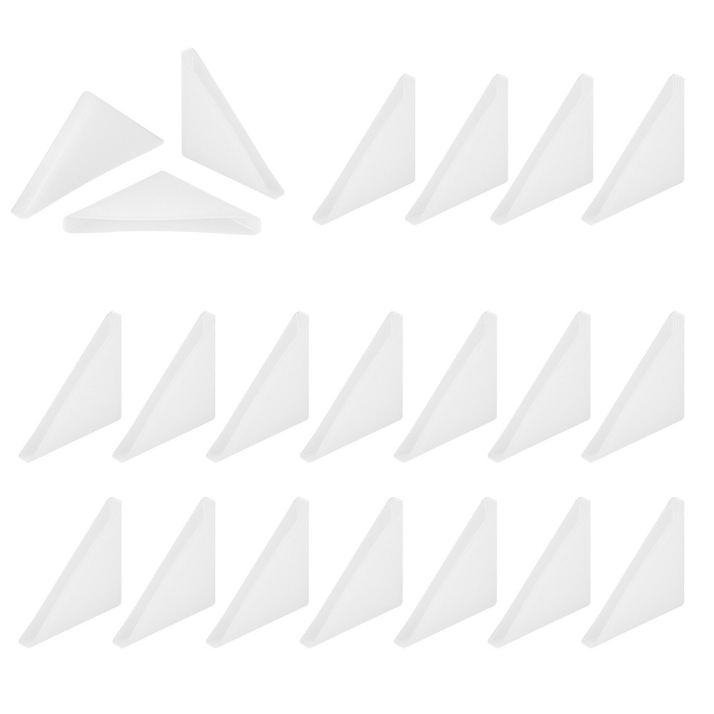 60Pcs 0.12x1.38in Plastic Right Angle Triangle Glass Corner Protector, Clear