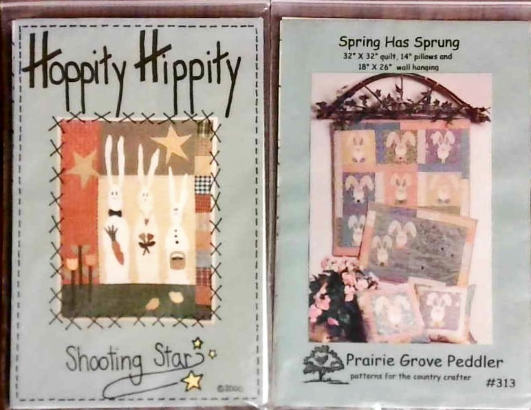 2 EASTER BUNNY quilt patterns Hoppity Hippity shooting star & Spring Has Spring