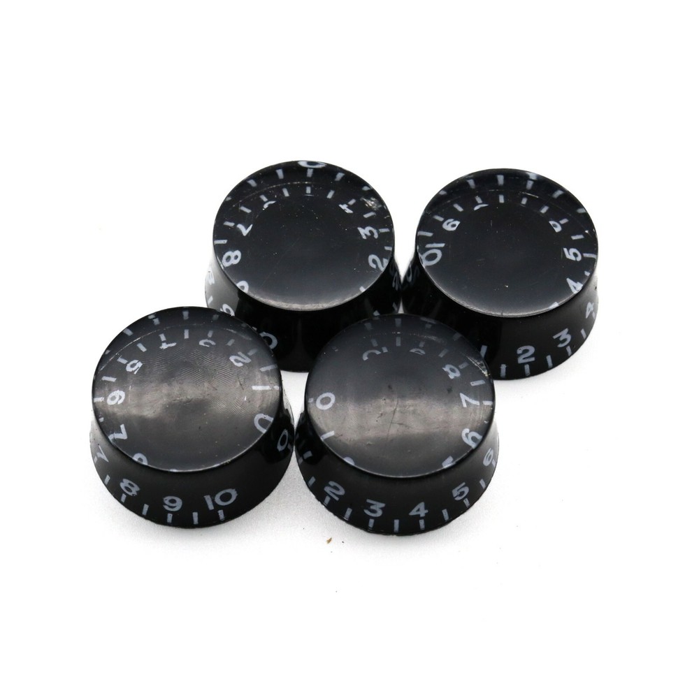 4Pcs Black Guitar Speed Control Knobs Tone Volume Knobs Pots for Electric Guitar