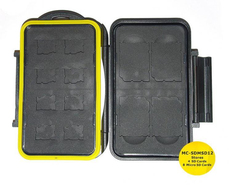 JJC MC-SDMSD12 Rugged Waterproof Memory Card Case (4x SD / 8x microSD)