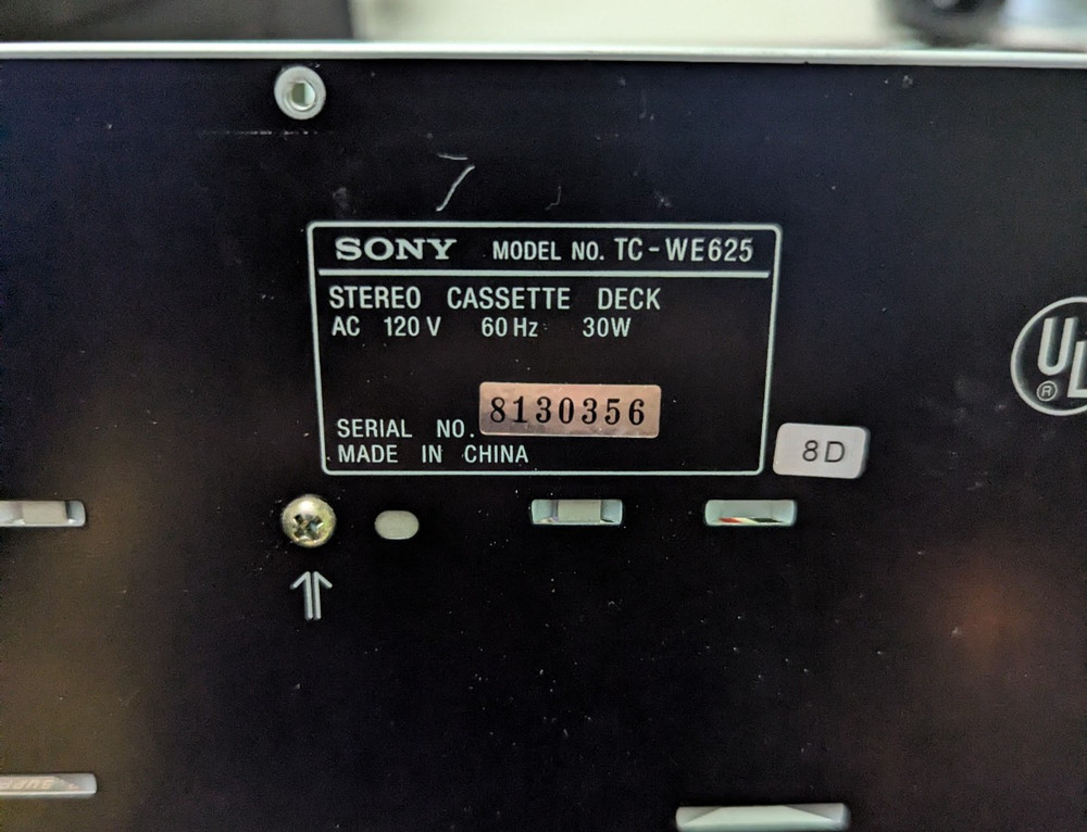 Sony TC-WE625 Cassette Deck Eject Push Lever