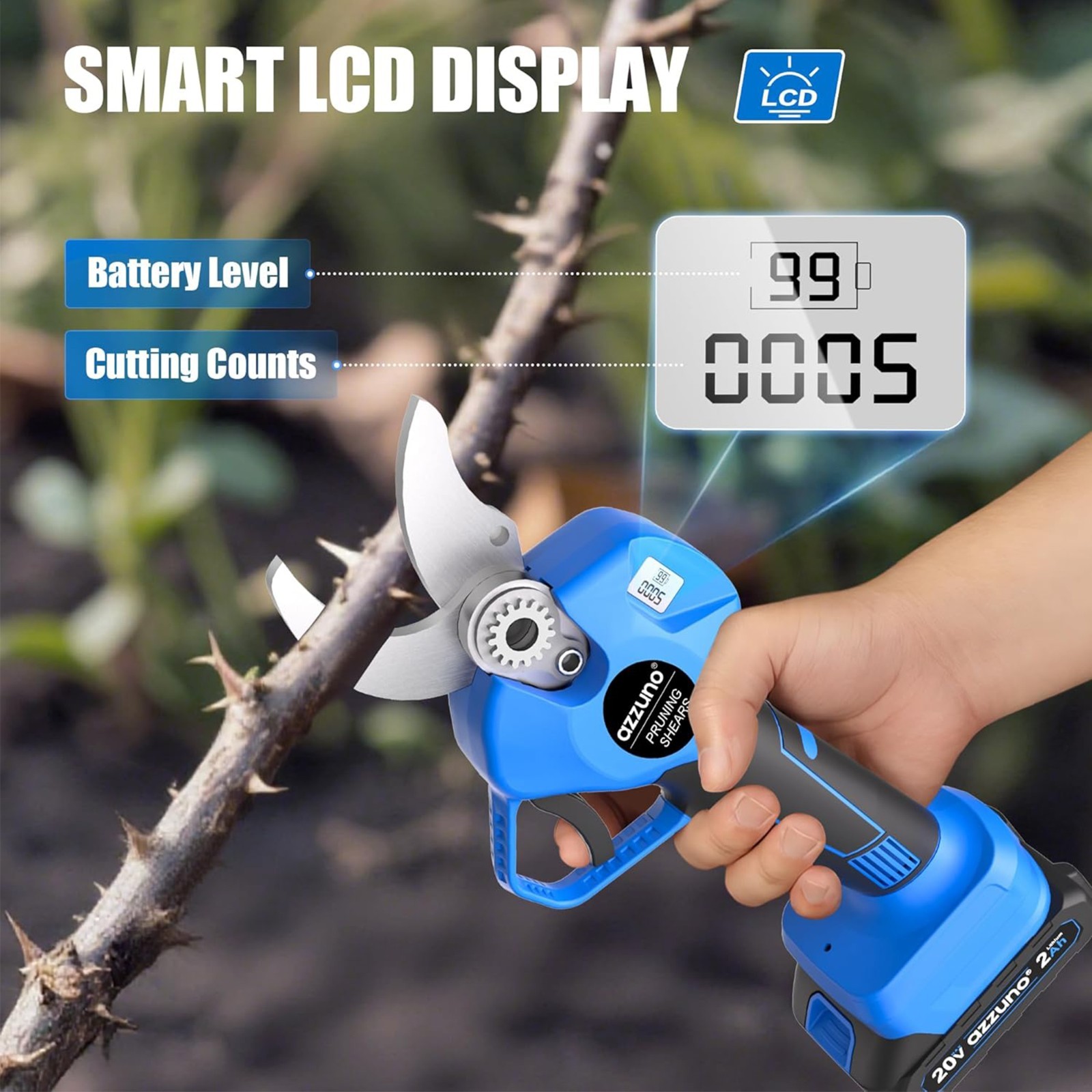 2-IN-1 Electric Pole Pruning Shears Cordless 13ft Reach Trimming Pruner 2x4.0Ah