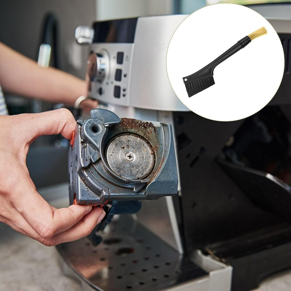 Coffee Machine Cleaning Brush, Plastic Double Head Removable Brush - Black