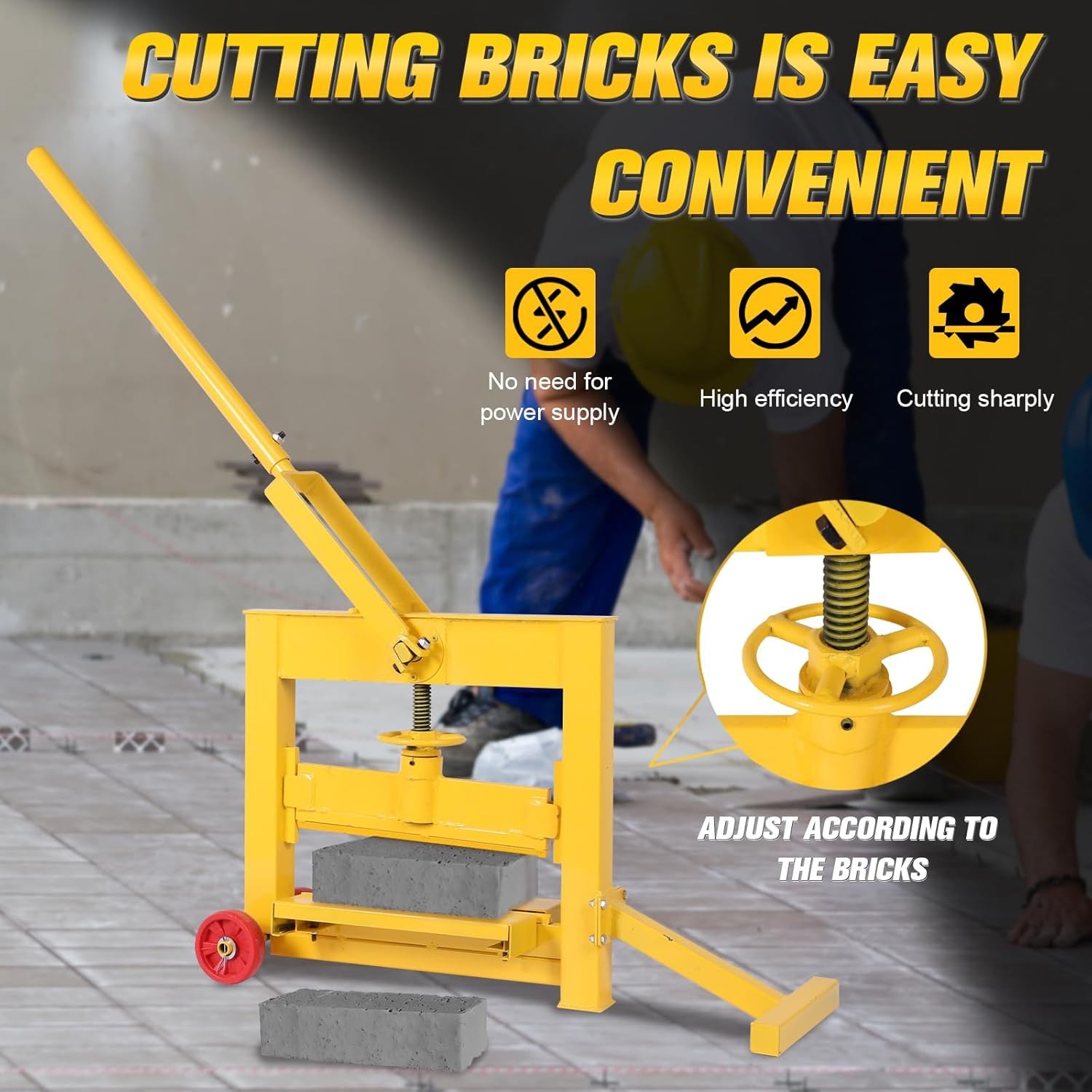 Manual Stone Brick Cutter with Wheels Paving Tool Block Splitter Cutting Machine