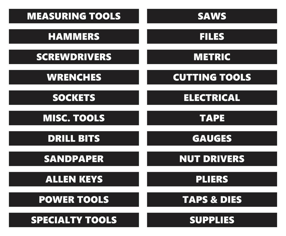Toolbox Organizational Magnetic Labels By DCM Solutions