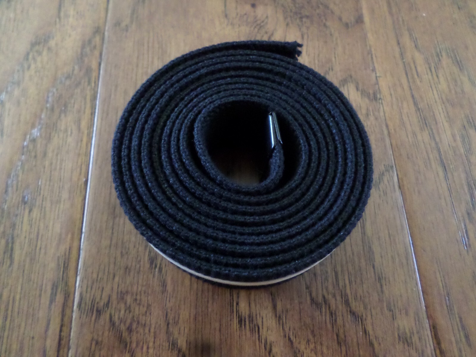 U.S MILITARY ARMY ISSUE BLACK WEB BELT BLACK TIP TROUSER BELT ONLY NO BUCKLE 60"