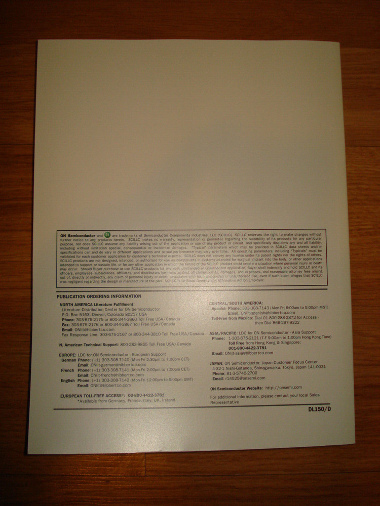 ON Semiconductor TVS/Zener Data Databook, May 2001