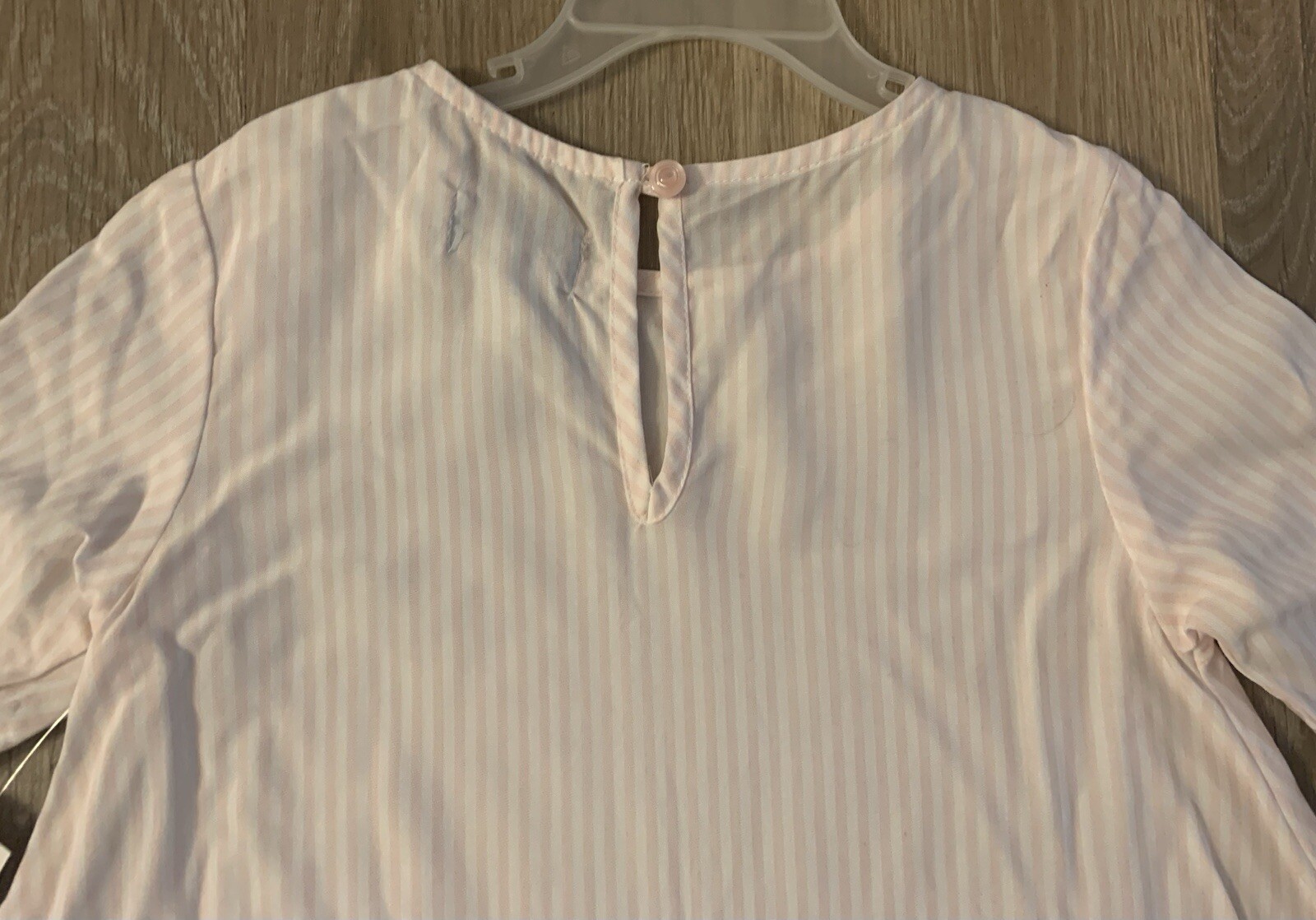 (NWT) Old Navy Girls Size 5T Pink & White Striped 3/4 Sleeve Lightweight Dress