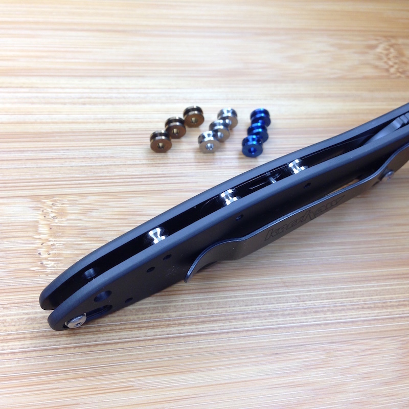 New Custom Titanium Standoffs Made for Kershaw Leek Knife