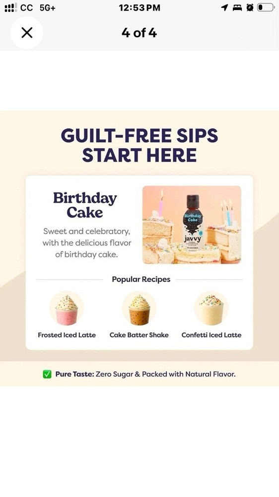 Javvy Coffee Concentrate Birthday Cake