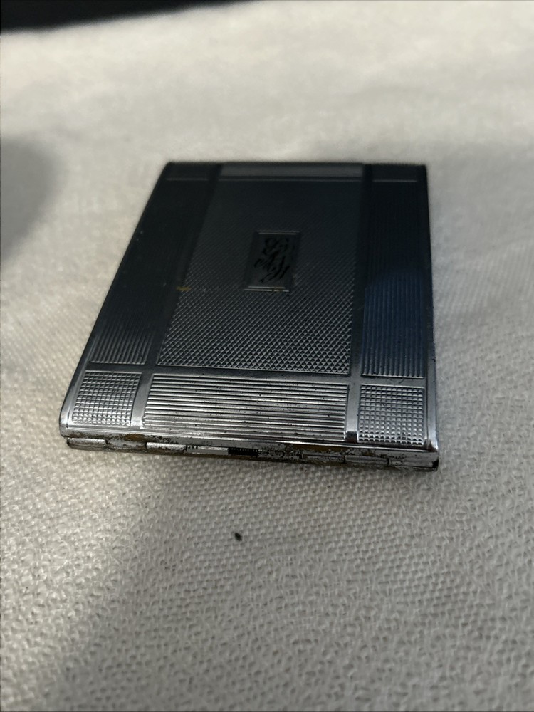 Evans Vintage Art Deco Nickel Silver Cigarette Case Monogrammed