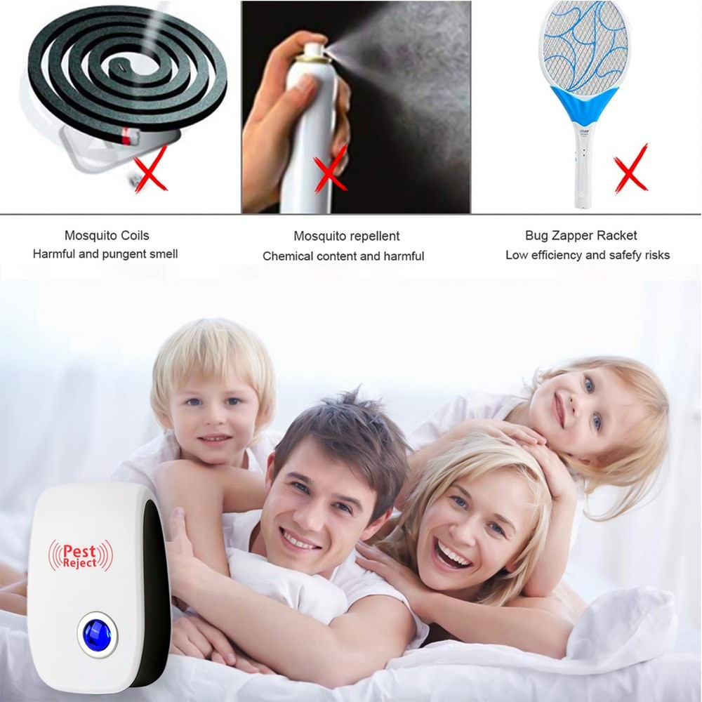 4X Electronic Ultrasonic Pest Reject Bug Home Bug Rat Spider Roaches Repeller